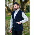 thumbnail image 2 of SAOL Men's 100% Merino Wool Sweater Vest Aran Irish V-Neck Cable Knit Sleeveless Cardigan with Buttons and Pockets, 2 of 6