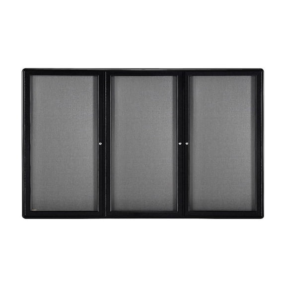 Ghent Ovation Fabric Enclosed Bulletin Board Black Frame 4'H x 6'W (OVK5-F91)