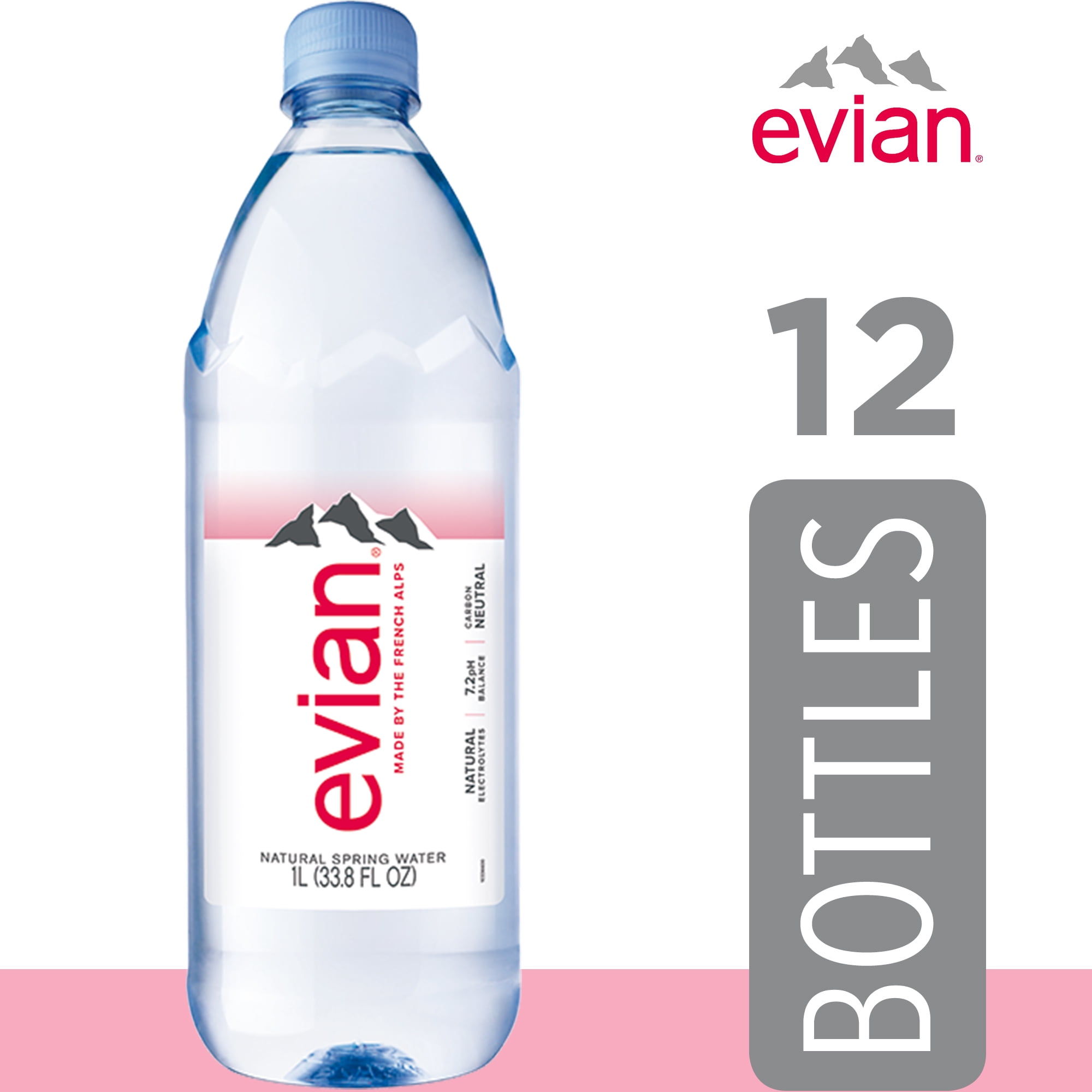evian Lot de 2 bouteilles d'eau de source naturelle - 100 ml