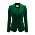 thumbnail image 1 of Abrigo De Oficina Para Mujer Chaqueta De Terciopelo Con Botones Y Cuello Chal Sólido Verde M, 1 of 7