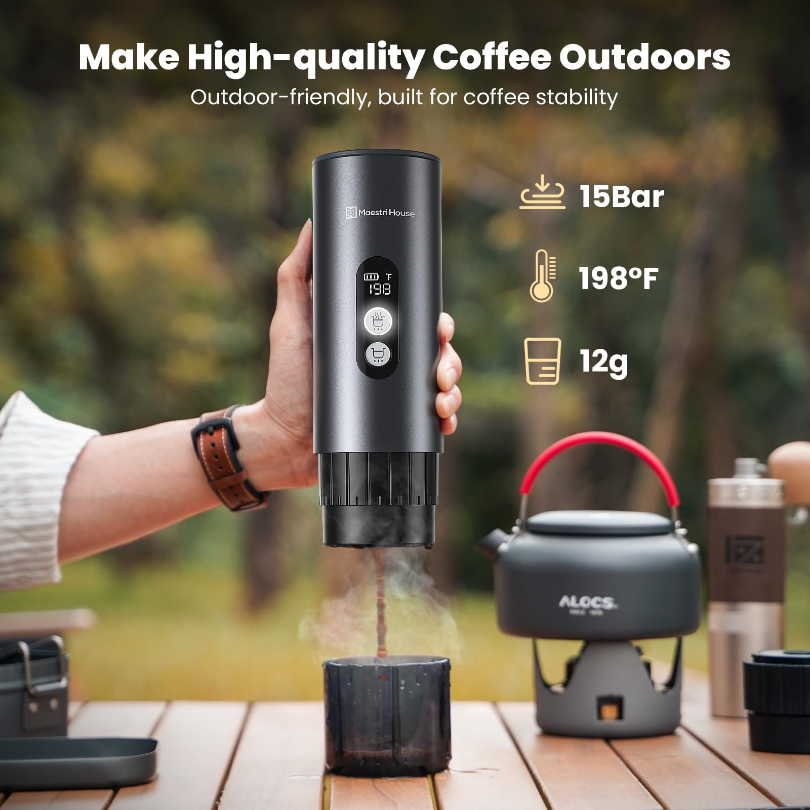 Maestri House Portable 150W, 1-Cup Travel Use Espresso Machine