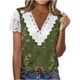 thumbnail image 1 of V Cuello Manga Corta Tops para las Mujeres de la Moda Pliegue Impreso Botón Regular Superior, Tops de Verano de las Mujeres V Cuello Poliéster de la Fiesta Casual, 1 of 5