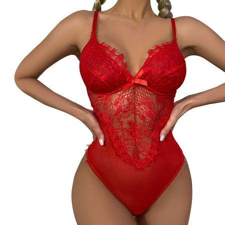 Sports Bras for Women Push Up Bra Elegant Lingerie Elegant Lace Tease Backless Pajamas Home Clothes Faja Shapewear for Women Postpartum Underwear on Sales Red XL