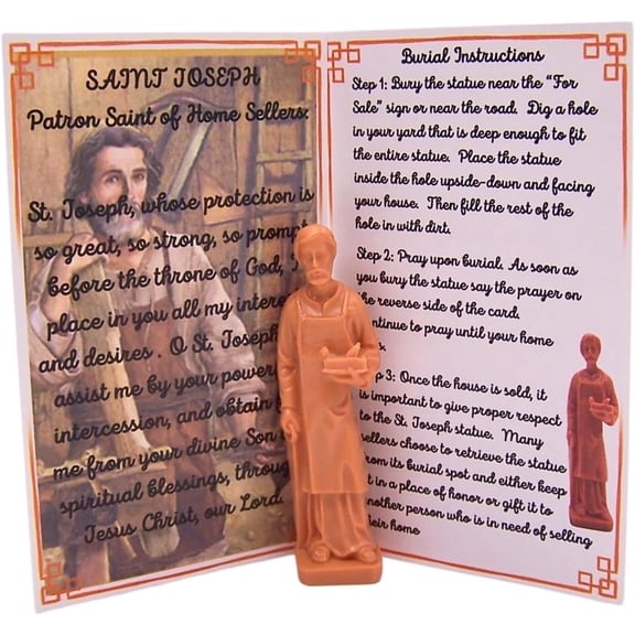 Wowser 3 in Real Estate St. Joseph Garden Statues, with a Prayer Card and Instructions (2 Count)