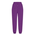 thumbnail image 4 of Rollbacks & More LEBONYARD High Waisted Flowy Wide Leg Pants for Women,Women Sweatpants Baggy Loose Mid Rise Fleece Workout Active Long Jogger Sweat Pants with Pockets Purple L, 4 of 7