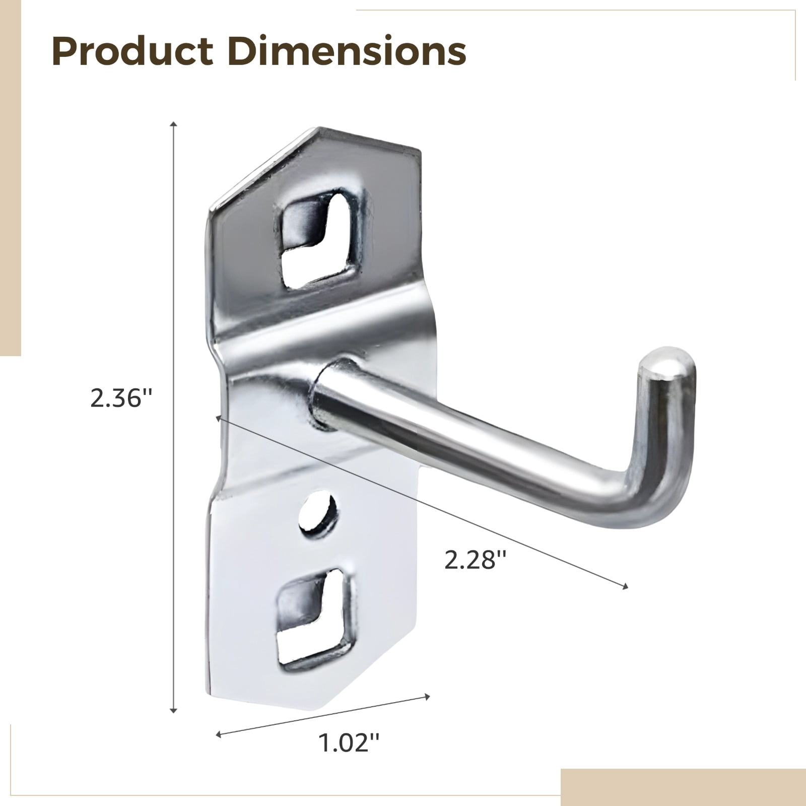 Pegboard Hooks 15 Pack, Square Hole Tool Storage Hangers, Metal Garage Organization Hooks, Heavy Duty Shelf Board Pegs for Workshop Wall Mount System