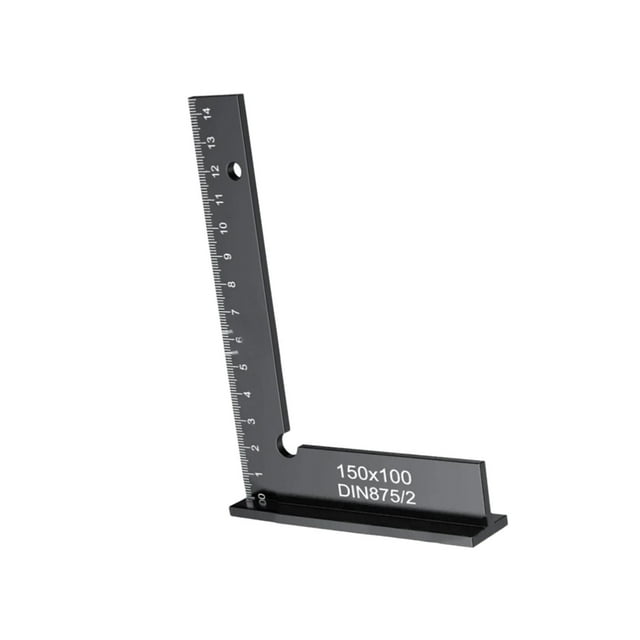 de carpintero, herramienta de medición profesional de precisión para carpintería, regla en L, regla de ángulo recto para maquinistas 150 x 100 mm