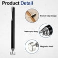 thumbnail image 4 of Herramienta de recogida magnética telescópica Uxcell 5LB Acero inoxidable 5.3" a 24" Varilla de recuperación magnética con clip para bolsillo para la industria automotriz, garaje, oficina, Negro, 4 of 7