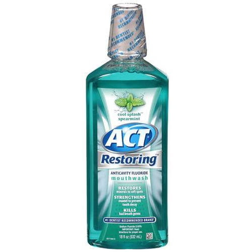 ACT Restoring Cool Splash Spearmint Anticavity Fluoride Mouthwash, 18