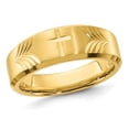thumbnail image 1 of Yellow Plated Stainless Steel Cross Brushed Tapered Band Ring (8mm), 1 of 4
