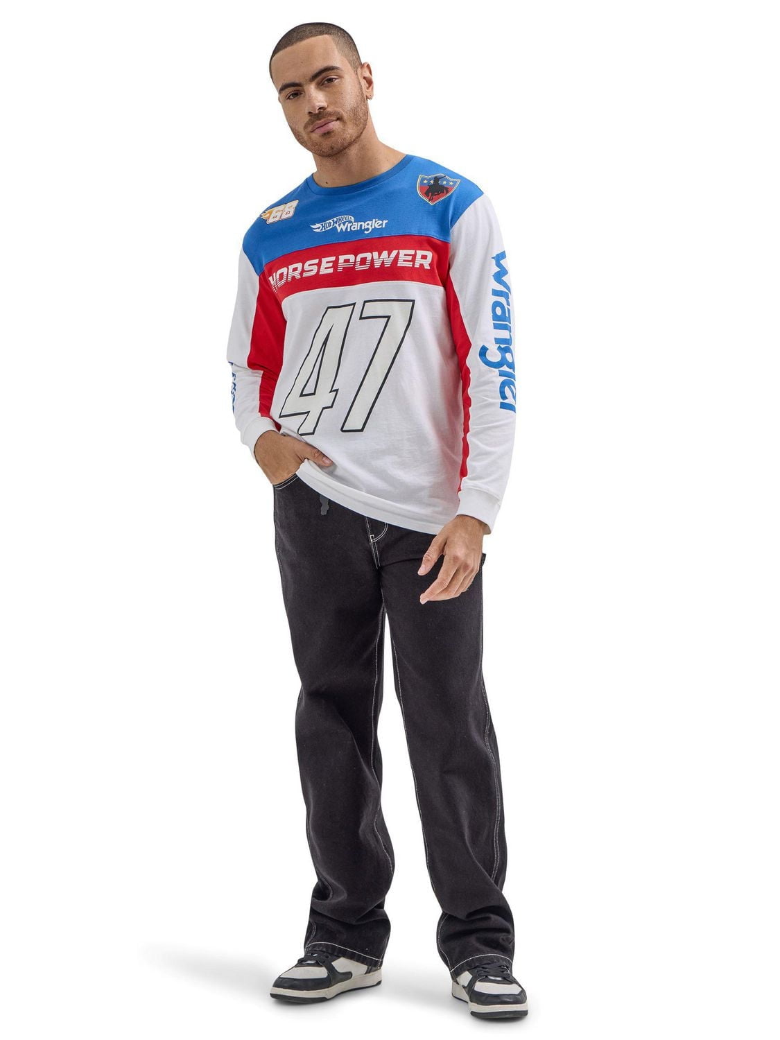 WRANGLER® x HOT WHEELS™ MEN’S LONG SLEEVE COLORBLOCKED TEE