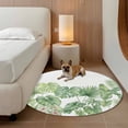 thumbnail image 2 of Tropical Plant Round Area Rug 6Ft Washable Circle Rugs for Bathroom Office, Summer Watercolor Green Palm Leaves Non-Slip Carpet Floor Mats Indoor Outdoor Carpet Runner Aesthetic Home Decor, 2 of 8