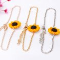 thumbnail image 6 of AYYUFE 4Pcs/Set Women Jewelry Set Sunflower Shape Vivid Stainless Leaf Decor Women Necklace Ring Jewelry Set for Wedding, 6 of 8