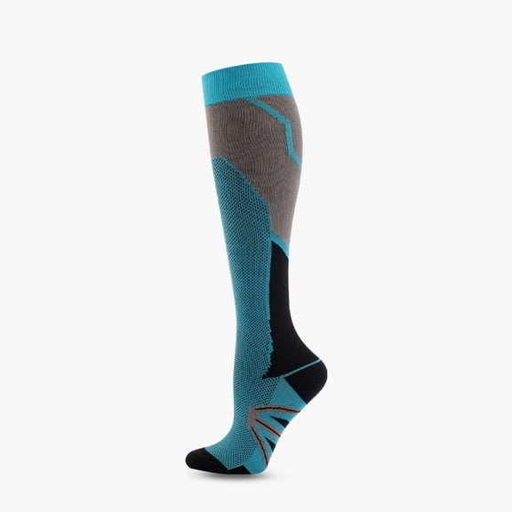 LYMAYTER Men and Women Running Compression Socks for S-XL Knee High Outdoor Workout Breathable 1 pairs