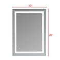 thumbnail image 2 of Veryke 28" * 20" Square Built-in Light Strip Touch LED Mirror for Bathroom Bedroom - Silver, 2 of 5