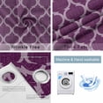thumbnail image 4 of Dark Purple Moroccan Blackout Curtains for Bedroom/Living Room, Thermal Insulated Kitchen Curtains, Country Abstract Quatrefoil Lattice Grommet Darkening Window Treatment Drapes 27.5"x39"x2, 4 of 8