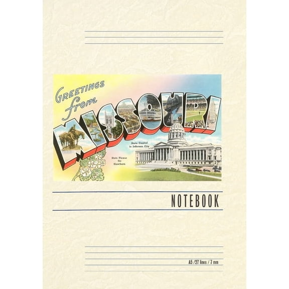 Vintage Lined Notebook Greetings from Missouri, (Paperback)