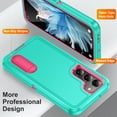 thumbnail image 2 of Allytech Rugged Case Compatible with Samsung Galaxy S22 Plus with Hidden Kickstand, [Military Grade Drop Protection] Soft TPU Hard PC Bumper Non-Slip Shockproof Full Protective Case, Mint+Rose, 2 of 8
