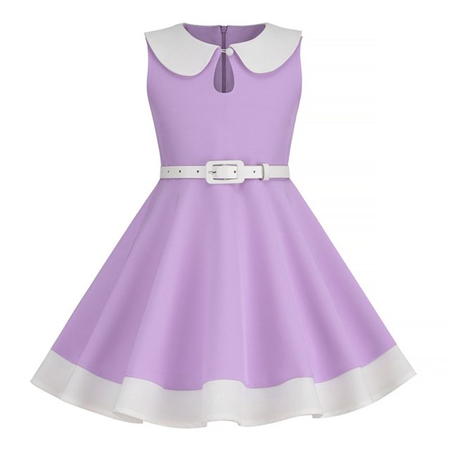 Plebaso Robes pour Bébés Filles Couleur Unie Sans Manches Col Rond Robe Mode Filles