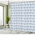 thumbnail image 5 of Ambesonne Geometric Shower Curtain, Blue Skulls Optical, 69"Wx70"L, Navy Blue White, 5 of 5