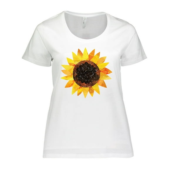 Inktastic Summer Grunge Sunflower Women's Plus Size T-Shirt