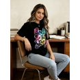 thumbnail image 4 of Women's Christian Faith Graphic T-Shirt, God Writes Every Chapter Inspirational Print Crew Neck Short Sleeve Casual Religious Tee, Church Gift for Women, 4 of 11