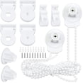 thumbnail image 1 of Système de Store à Rouleau - Ensemble de 2 - Ferrures de Store à Rouleau - Chaîne à Billes - Pièces de Rideau - Trousse de Réparation pour Store à Rouleau - avec Supports Muraux - Chaîne de Store à Rouleau - pour tube de Store à Rouleau de Ø25 mm - avec Pinces en P et, 1 of 6