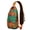 Orange-10, variant on Artistic Tribal Style Sling Backpack with Geometric Ink Patterns and Adjustable Shoulder Strap
