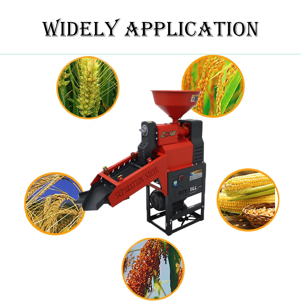 Efficient Rice Milling Machine with Dual Vibrating Screens Grain Peeling Machine 130-170kg/h 220V
