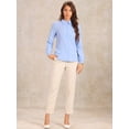 thumbnail image 4 of DARING DIVA Textured Shirt for Women's Work Office Button Down Shirts S Blue, 4 of 6