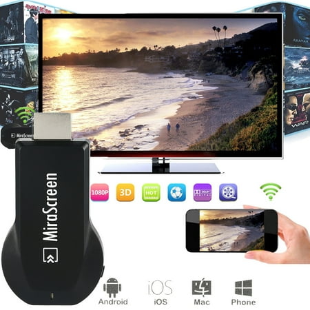 2.4G WiFi Wireless H DMI Display Dongle TV Adapter Miracast Mini DLNA Airplay Receiver 1080P Full HD USB TV Stick Support Android/iOS (Best Dlna Music Player Android)