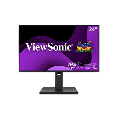 ViewSonic VG2451 24 Inch IPS 1080p Ergonomic Monitor with Full Adjustability, 100Hz, 4-Port USB Hub, HDMI, DisplayPort, and USB C Inputs for Home and Office