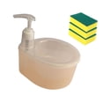 thumbnail image 3 of Dispensador de jabón líquido 2 en 1, dispensador con bomba de jabón recargable con soporte para fregadora para Bar, baño, cafetería, Hotel Naranja, 3 of 9