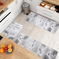 thumbnail image 3 of Washable Non Slip Kitchen Rugs Set of 3,Modern Abstract 3 Piece Kitchen Mats for Floor,Absorbent Carpet for Kitchen,Soft Low Pile Kitchen Runner Rug for Sink,Laundry,Washroom,Grey, 3 of 6