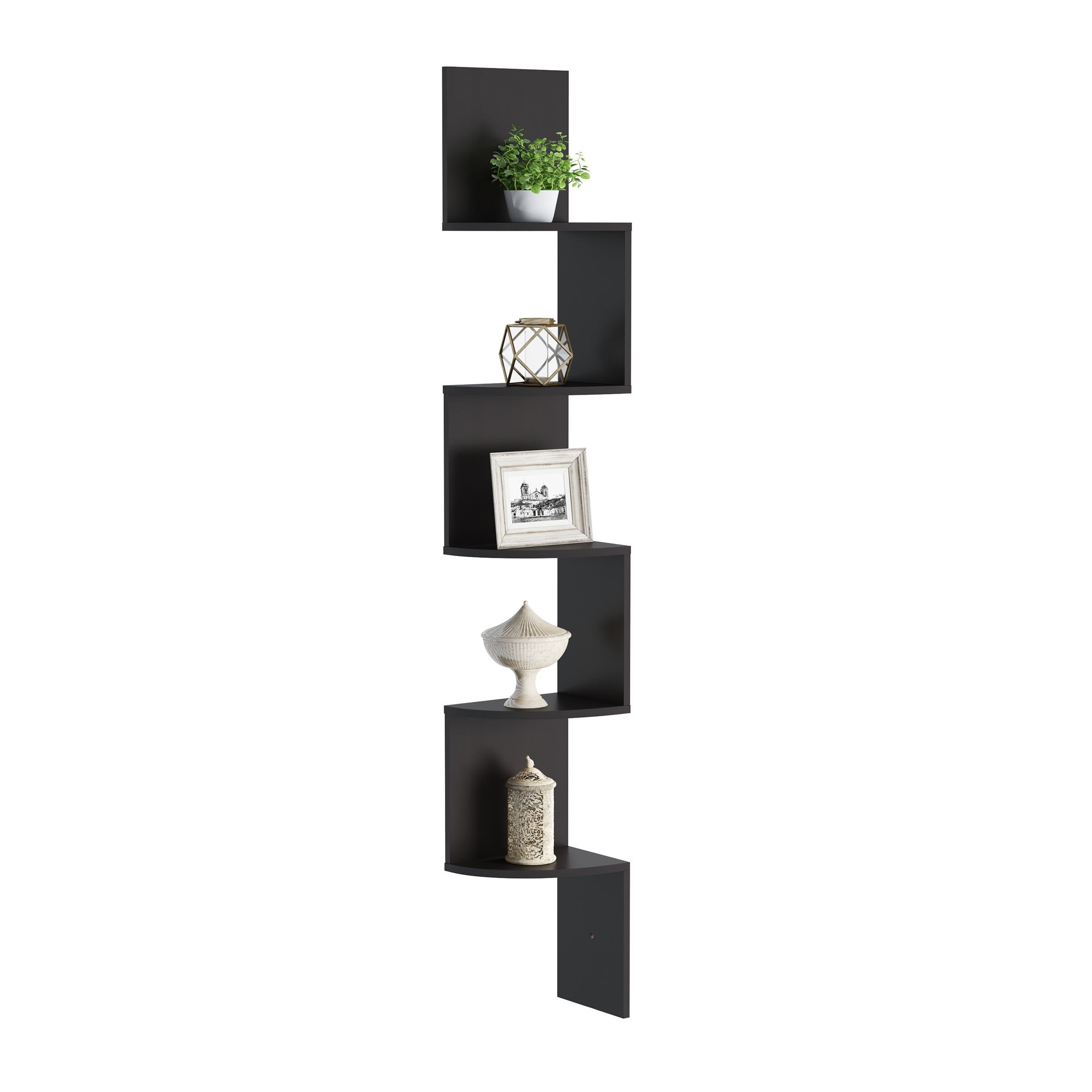 2/3/5 Tier Floating Corner Shelves Wall Unit Bookcase Book Storage Display Stand
