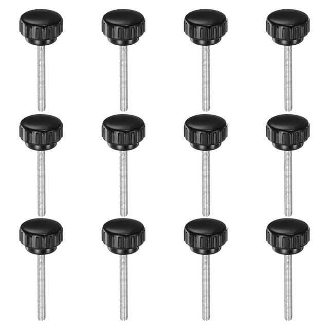 Unique Bargains M5 x 50mm Filetage Mâle 25mm Tête Ronde Boutons de Serrage Moletés Vis à Pouce 12 Pcs