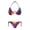 Crystal Clear Ripples, variant on Spandex Tie Side Bikini for Women Light Plus Size Halter Bikini Set Lemons Print