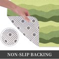 thumbnail image 6 of Layered Green Wavy Plush Flannel Bath Rug 16x24 Inches, Quick Dry Absorbent Non Slip Mat for Bathroom Sink Tub, 6 of 8
