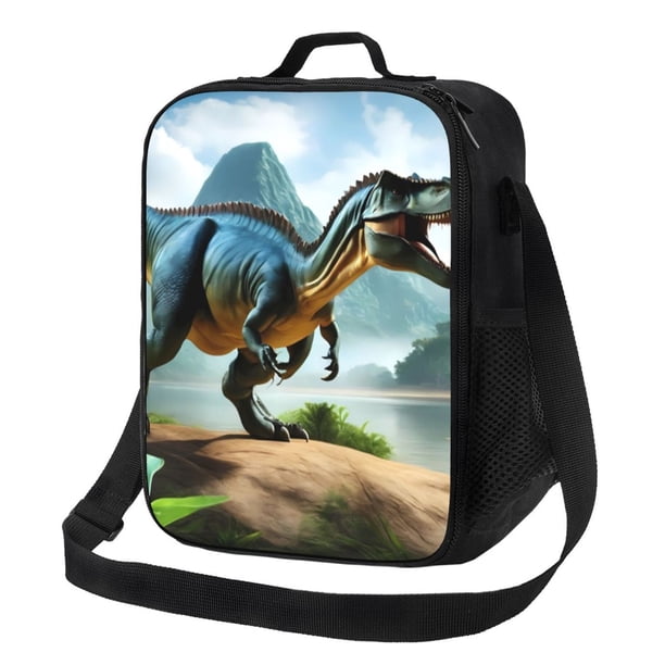 Balery Lake Forest Dinosaur A Caja de Almuerzo y Bolsa de Almuerzo para Hombres y Mujeres, Bolsa de Almuerzo Reutilizable con Gran Capacidad, Bolsa de Almuerzo Aislada
