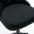thumbnail image 6 of Bar Stools Set of 2, Counter Height Adjustable Bar Chairs, Modern Velvet Tufted Swivel Bar Stools, Upholstered Dining Chairs with Footrest, for Home/Pub/Kitchen, Black, D8343, 6 of 10