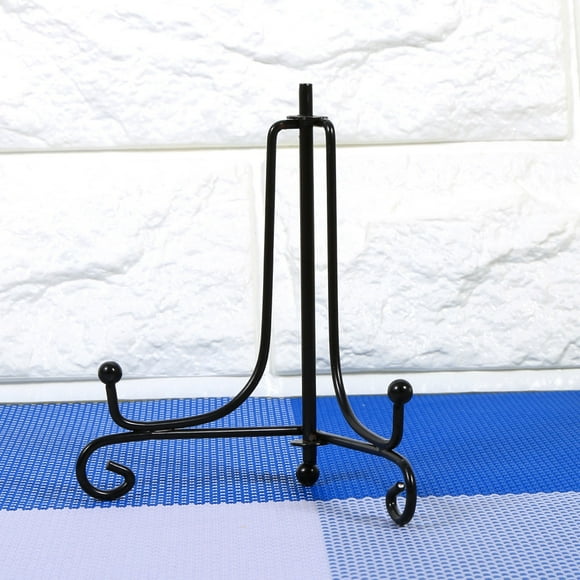 Peahefy 1pcs 4 - 12  Iron Easel Classic Display Stand Bowl Plate Photo Frame Book Artwor Black
