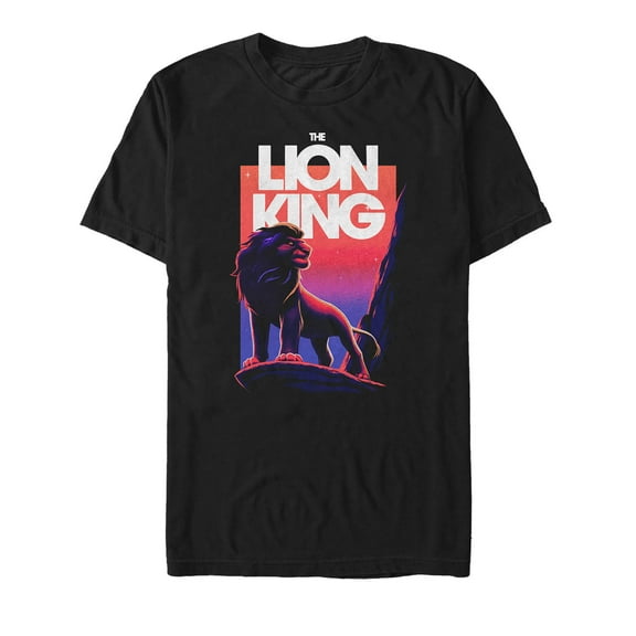 Men's Lion King Majestic Simba Pose  Graphic Tee Black Large