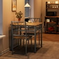 thumbnail image 6 of EastVita Dining Table & Chairs Kitchen Dining Room Set, Table and 2 Metal and Wood Chairs, Rustic Brown, 6 of 8