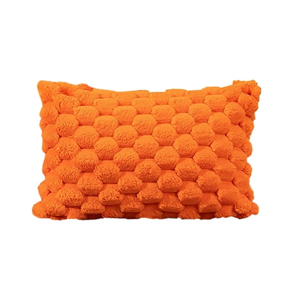 Summercome Super Soft Cozy Decorative Throw Pillow Covers Fuzzy Plush Faux Fur Luxury Cushion Cover Pillowcase for Sofa Couch Bed Livingroom, 12"x20", Orange