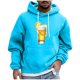 thumbnail image 2 of Sudadera con capucha para hombre, estilo casual, con cuello redondo, estampado, manga larga, blusa de poliéster, 2 of 5