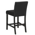 thumbnail image 4 of Benjara Kate 40 Inch Wooden Counter Height Chair with Velvet Seat, Set of 2, Black, 4 of 5