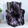 thumbnail image 4 of Galaxy Soft Flannel Fleece Throw Blanket, Speed of Life Space Travel Galaxy Universe Science Fiction Future, Cozy Plush for Indoor and Outdoor Use, 70" x 90", Violet Black White, by Ambesonne, 4 of 5