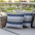 thumbnail image 3 of Outdoor Pillow Covers Geometric Ombre Curve Line Waterproof Pillow Cases 16x16 Set of 2, Navy Blue Grey Throw Pillow Cover Pillowcase for Patio Balcony Couch Garden, 3 of 9
