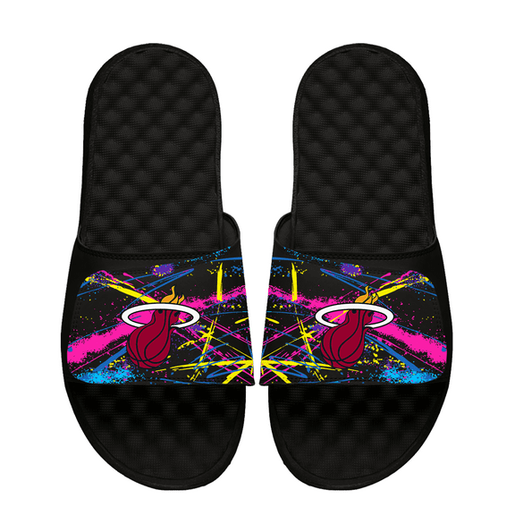 Unisex ISlide x Staycool Black Miami Heat Slide Sandals