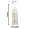 thumbnail image 2 of FSLiving BOHO Natural Cotton Rope Plaited Article Replacement Shades for Table Lamp Chandelier Pendant Light Handmade Macrame Lamp Shade Vintage Bulb Guard Hanging Ceiling DIY Decorative - 1 Pack, 2 of 6
